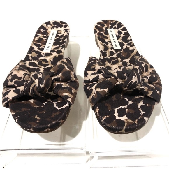Veronica Beard Sandals Etra Knotted Leopard Flat Mule Sandals Slippers Sz 6.5 - Picture 4 of 11